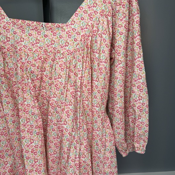 Storia Women's Floral Puff Sleeve Babydoll Mini Dress Size M Cottage NWT - Picture 8 of 13